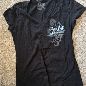 Chase Authentics Black Graphic V-Neck Tee Tony Stewart NASCAR